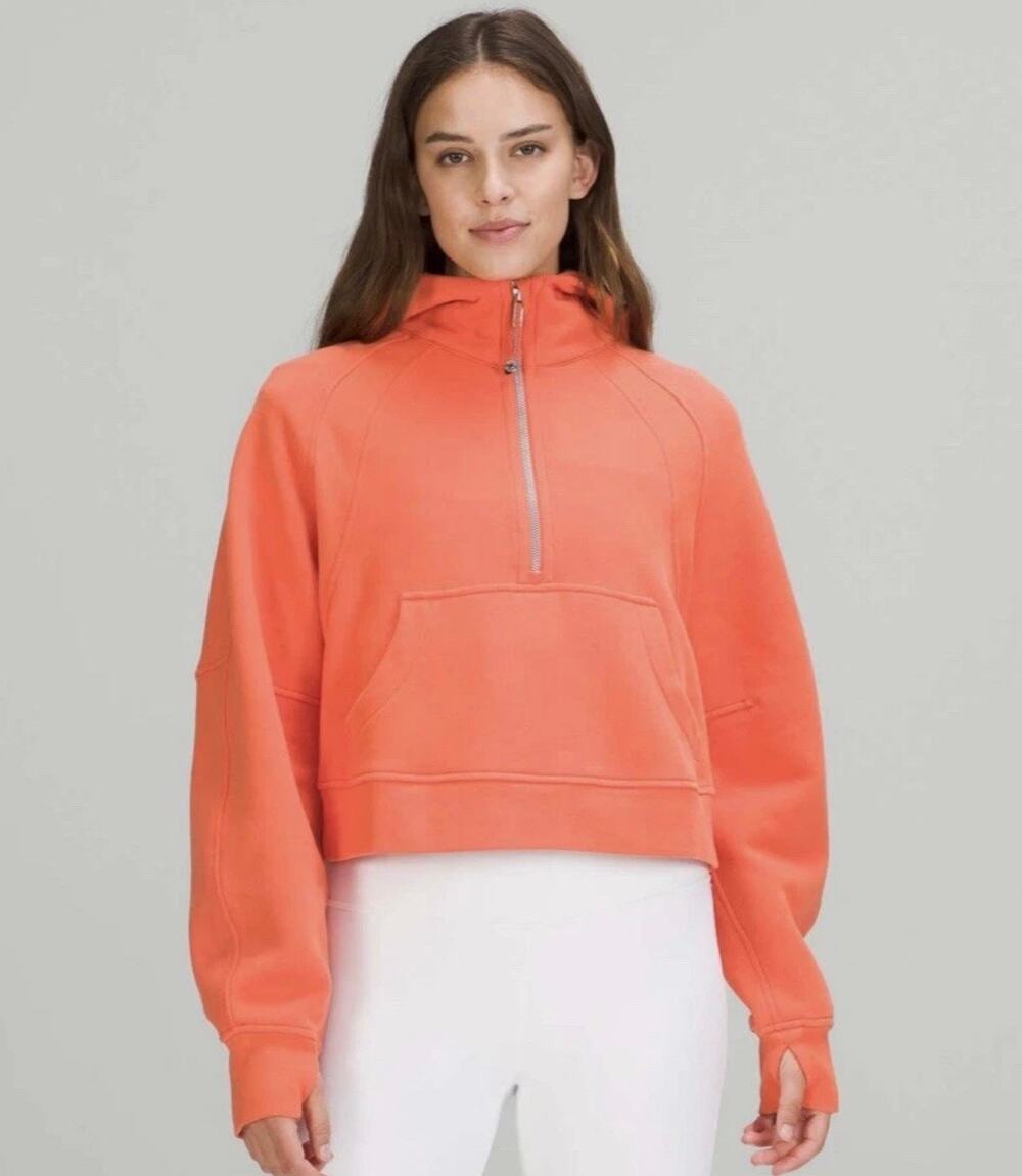 Lululemon Scuba Oversized 1/2 Zip Hoodie Jacket Coral M/L